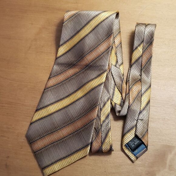 Renzo Tie Handmade 100% Silk Striped Extra Long - Picture 1 of 4